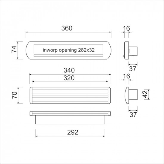 BRIEFPLAAT/TOCHTKLEP 975 CLIMATE INOX ARCHI ROND