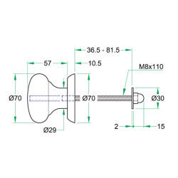 VOORDEURKNOP ORION RVS MAT