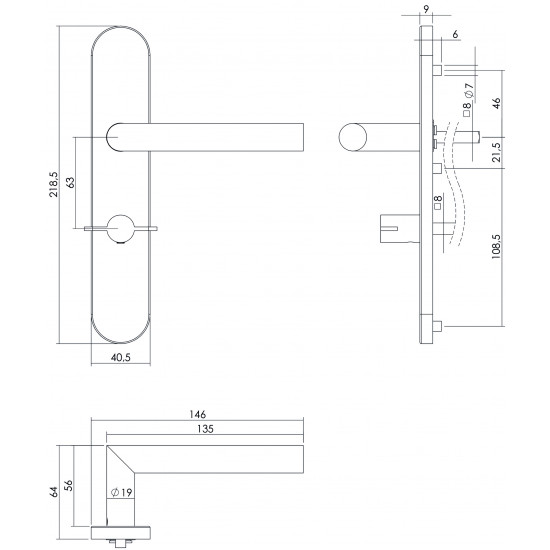 1297 HOEK 90° WC63/8MM LINKS