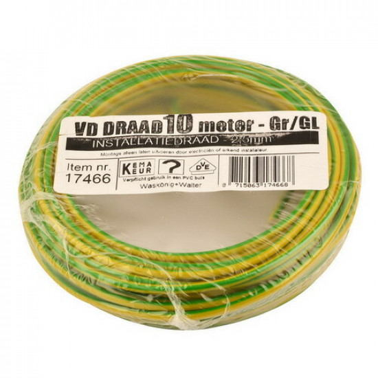 VD-DRAAD 2,5 MM² GEEL/GROEN - 10METER