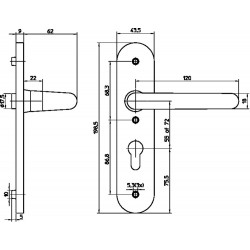 STUKS BLIND KORTSCHILD 3253 L BESLAG KORTSCHILD AFGEROND, GEHEEL BLIND, LOS SCHILD, F1 ALUMINIUM