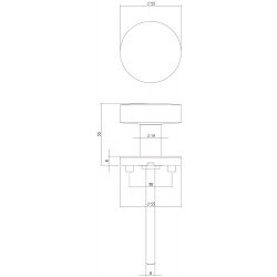 Intersteel KNOP CENTRISCH VAST OP ROZET (EN1906/4)