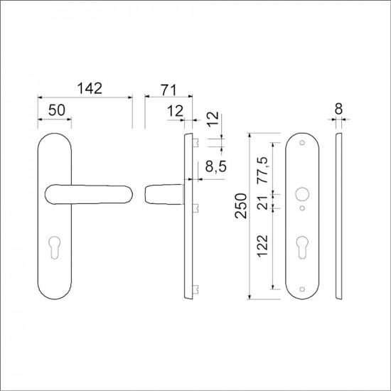 Ami vhb 378 rota 250/50/1 pc72 f1 deurdikte 38/42 mm.