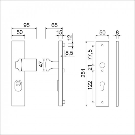 Ami vhb 251/50/15 kt70 knop 144 , dkr.332 m6 pc70 f1 dd.38/42 mm