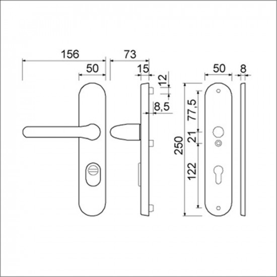 Ami vhb 386 rota 250/50/15 kt72 /pc72 f1 deurdikte 38/42 mm.