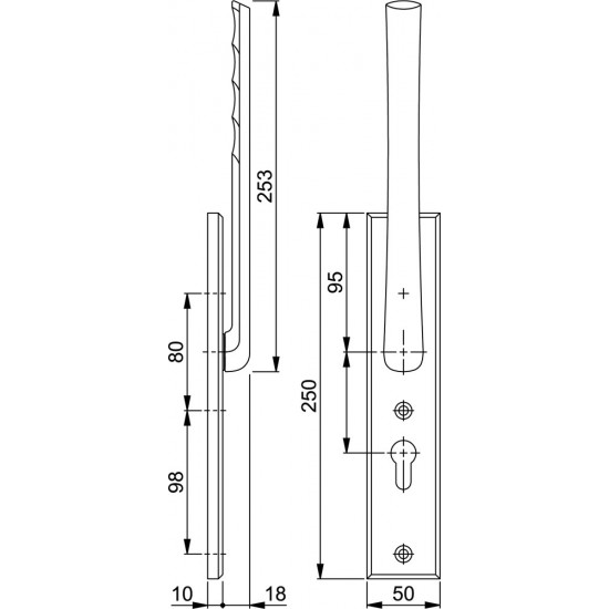 Hoppe hefschuifgreep pc69 bi re