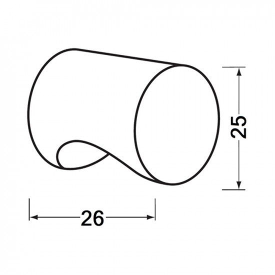 CILINDERKNOP 25X26MM M4 ZWART (3732)