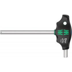 Wera 454 hf t-greep zeskant-schroevendraaier hex-plus met vasthoudfunctie, inch, 3/8" x 150 mm