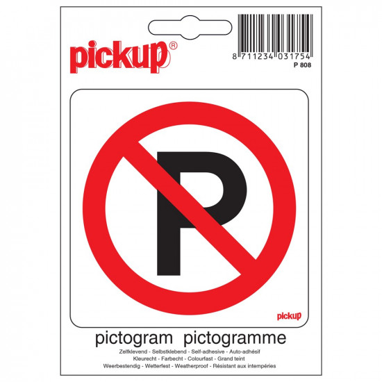 STICKER VERBODEN TE PARKEREN 100X100 MM