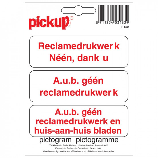 STICKER GEEN REKLAME 100X100 MM