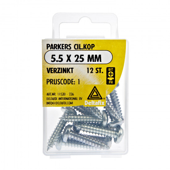 PARKERS CIL.KOP VERZINKT 5.5X25 12 ST