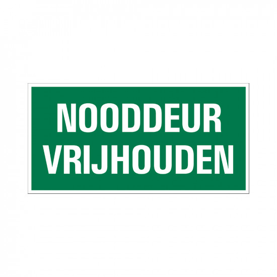 BORD NOODDEUR VRIJHOUDEN 150X300 MM