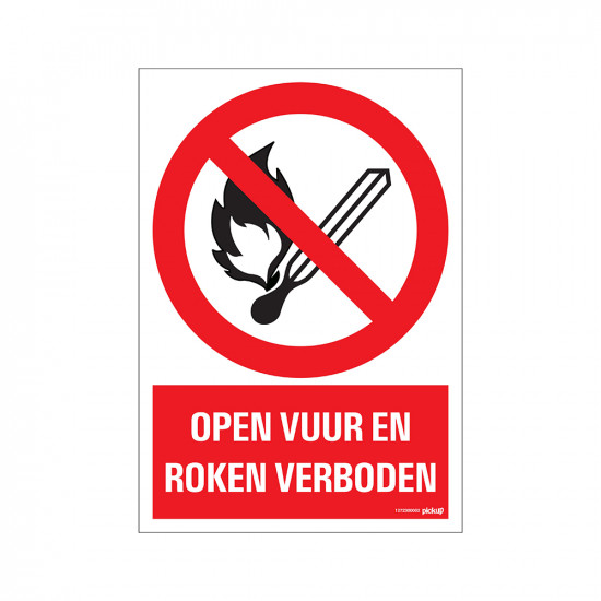 BORD OPEN VUUR EN ROKEN VERBODEN 230X330 MM