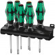 Wera 335/350/355/6 schroevendraaierset kraftform plus lasertip + houder, 6-delig