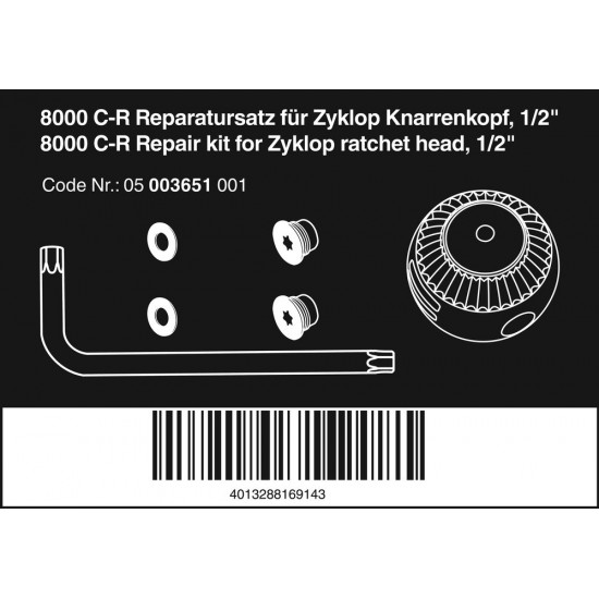 Wera 8000 cr reparatieset voor 1 2