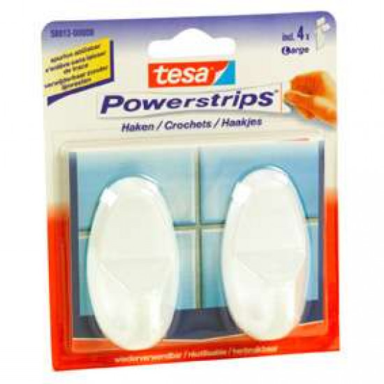 TESA POWERSTRIPS LARGE OVAAL CHROOM 12 0 CHROOM