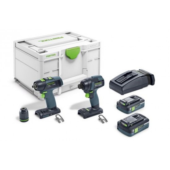 Festool accu-slagschroevendraaier/accu-schroefboormachine tid 18 hpc4,0 i-set