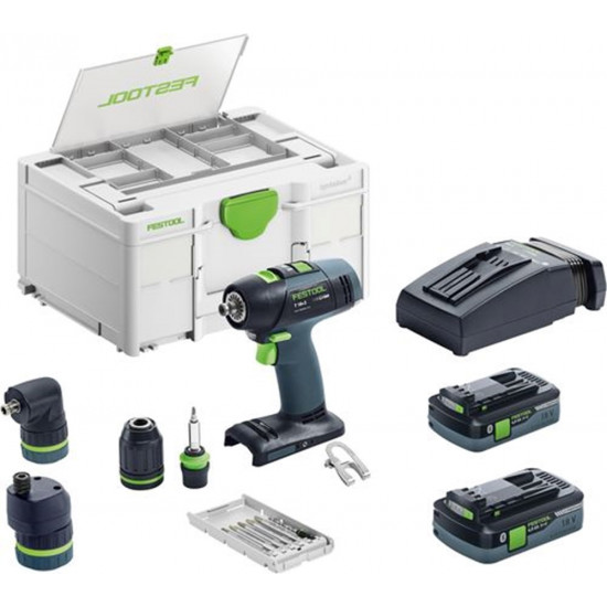 Festool accu-schroefboormachine t18+3 hpc4,0 i-set